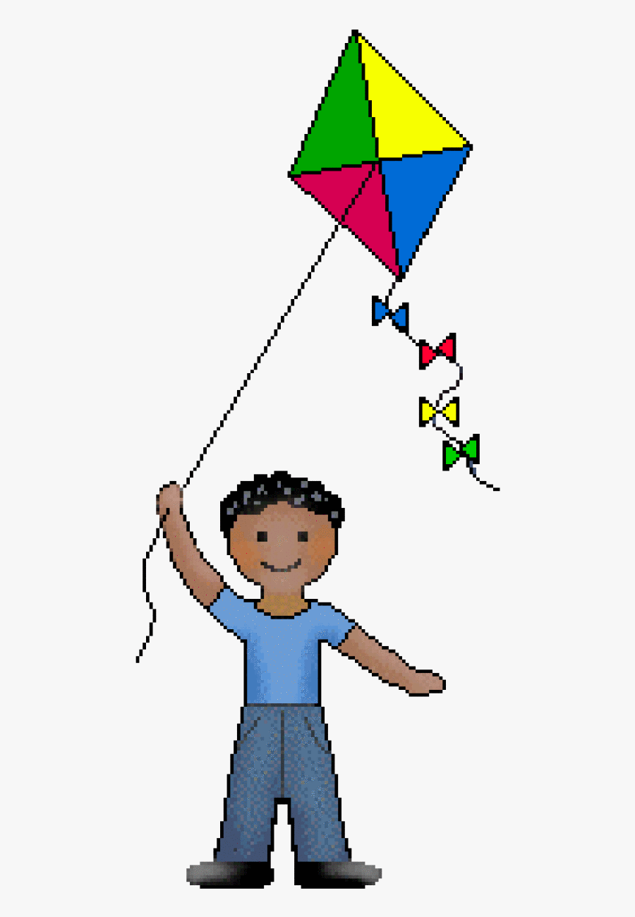 Download Kite Clip Art Of Boys And Girls Playing With - Kites Clipart, Transparent Clipart
