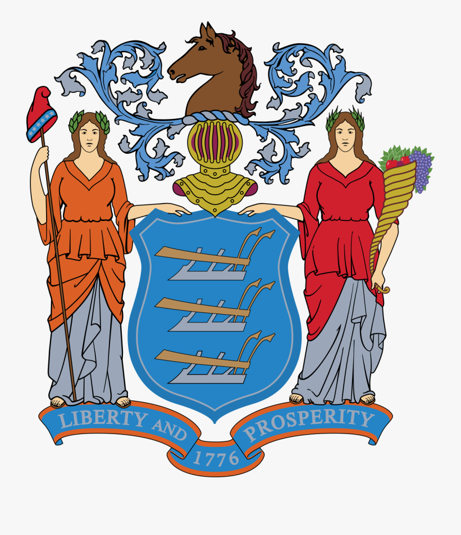 Seal New Jersey Flag, Transparent Clipart