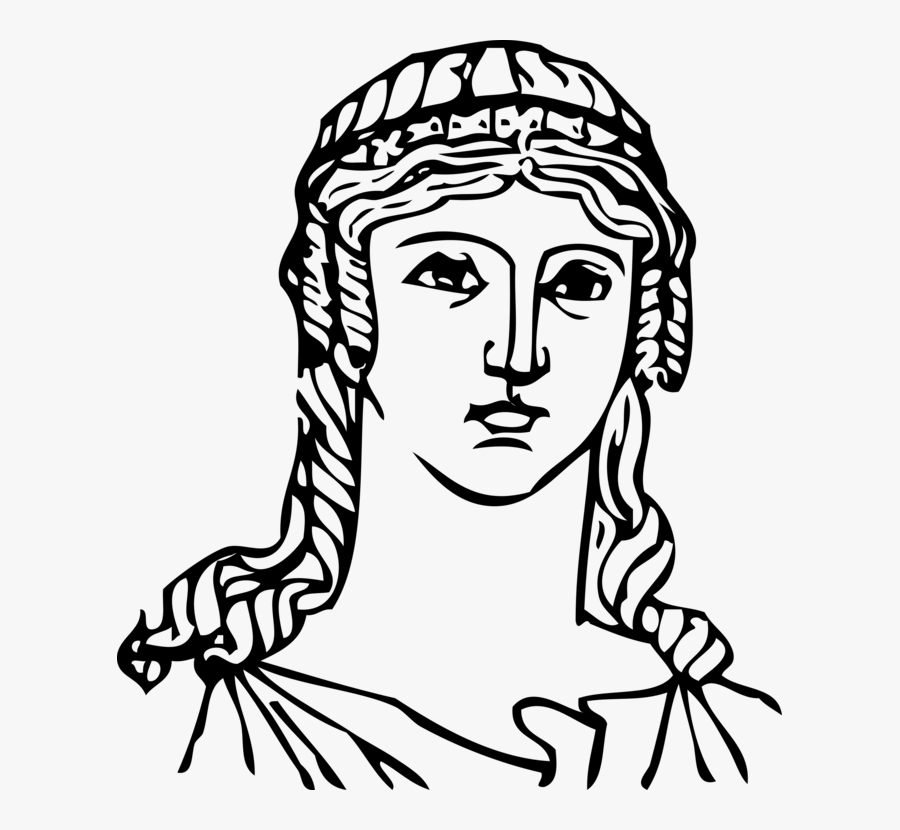 Black And White Greek Woman, Transparent Clipart