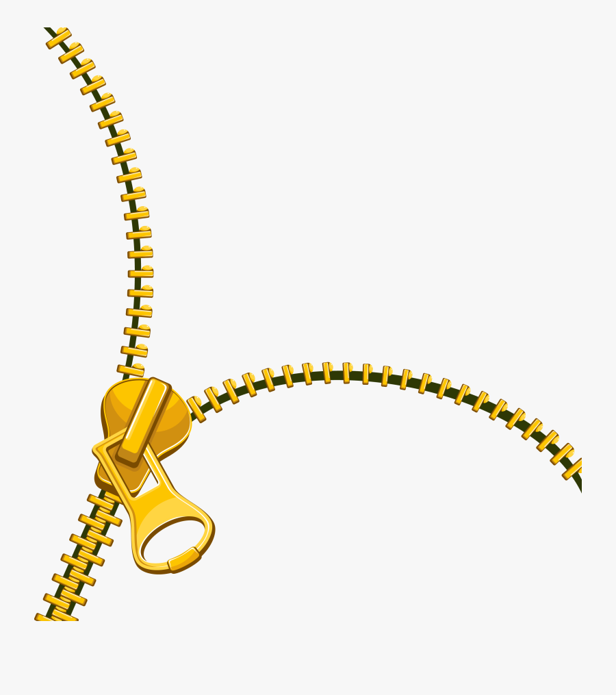 Gold Zip Fastener Transprent - Gold Zipper Clipart, Transparent Clipart