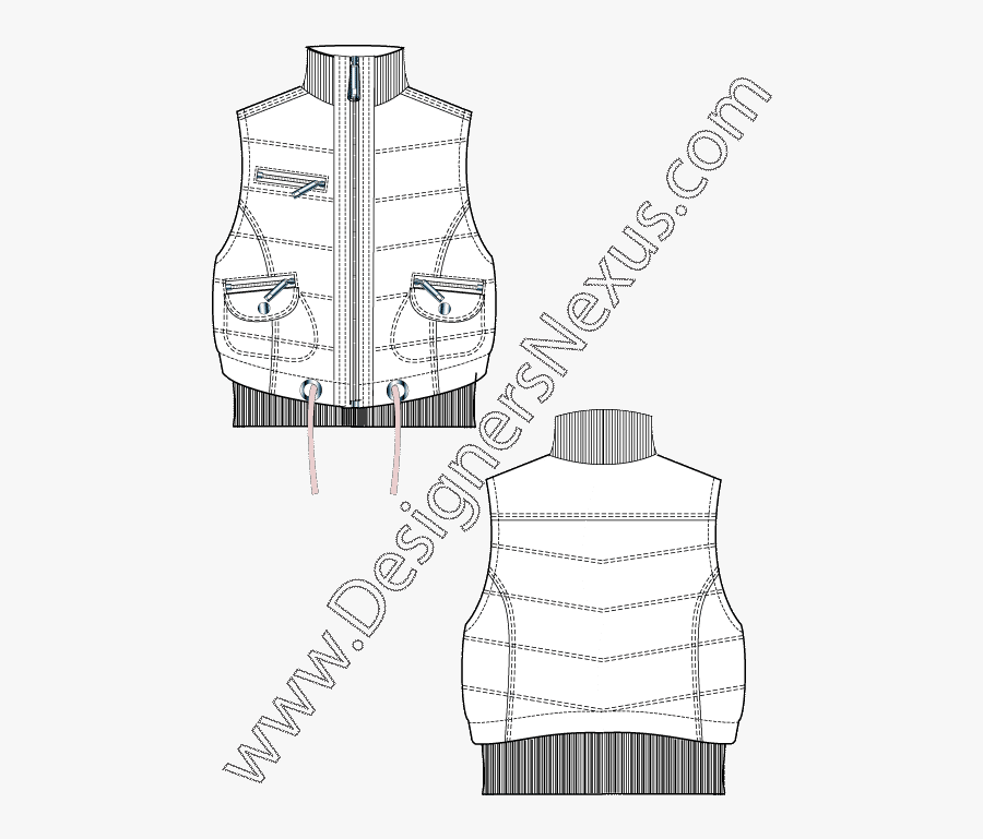 Technical Drawing Of Puffer Coat, Transparent Clipart
