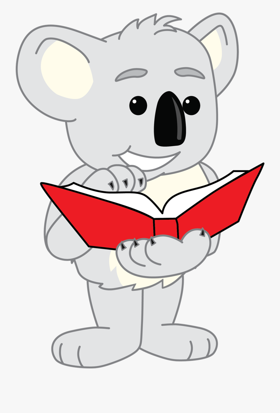 Koala Reading - Koala Reading A Book, Transparent Clipart