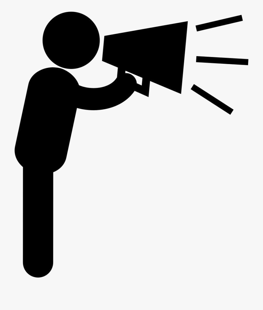 Man Talking By Speaker - Person With Speaker Icon, Transparent Clipart