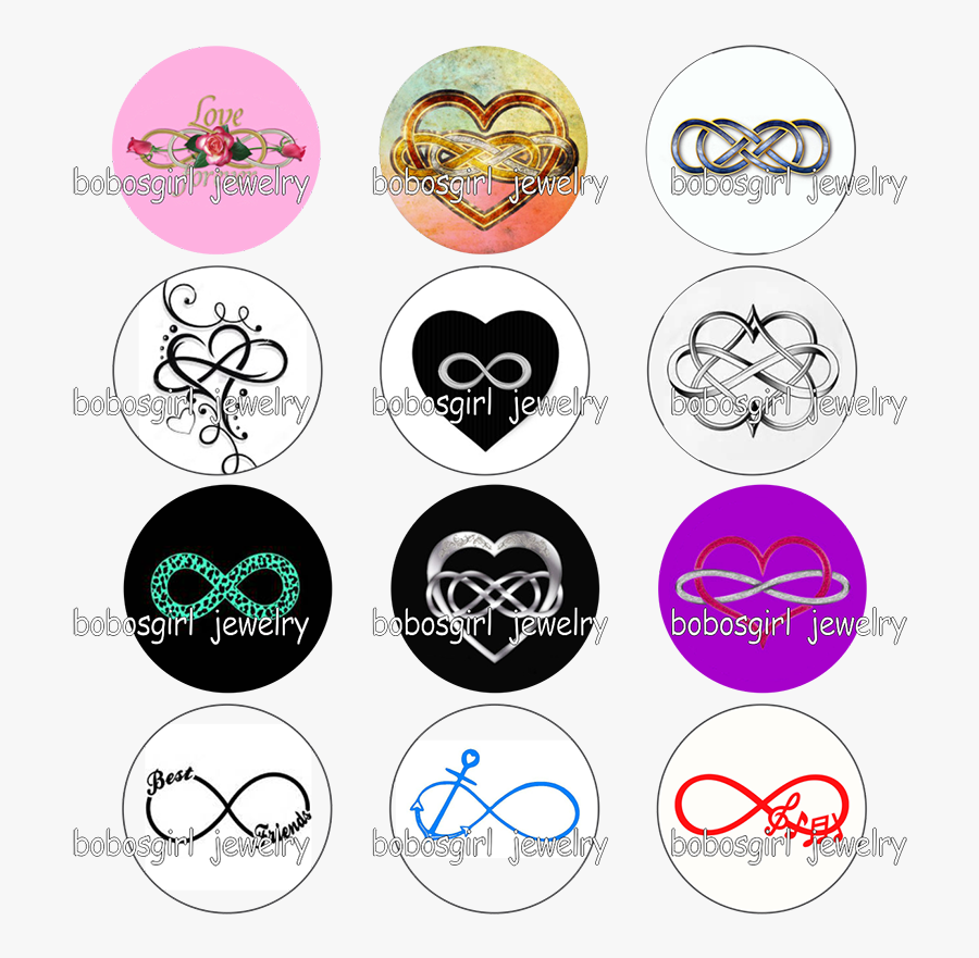 Jpg Free Stock Infinity Love Best Friends Glass Button - Circle, Transparent Clipart