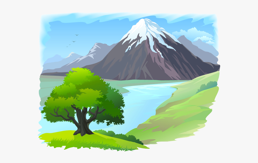 Clip Art Mountain River Clip Art - River In Mountain And Tree, Transparent Clipart