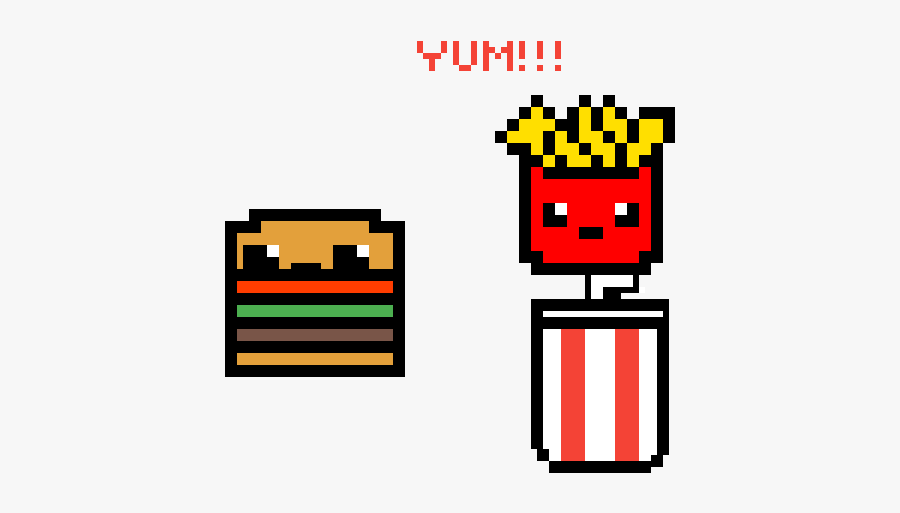 Pixel Art Fries, Transparent Clipart