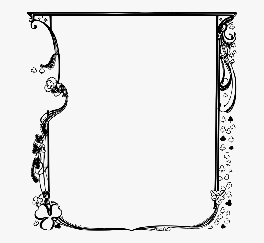 St Patrick's Day Border Black And White , Free Transparent Clipart ...