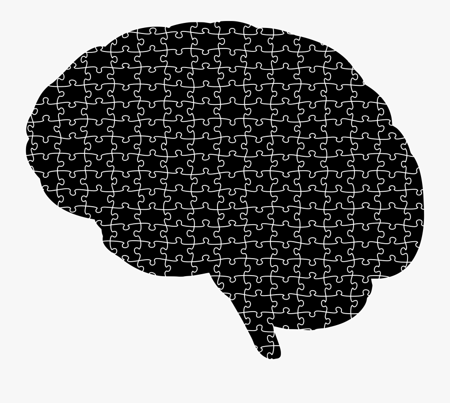 Brain Jigsaw Puzzle Silhouette Clip Arts - Brain Puzzle Black And White, Transparent Clipart