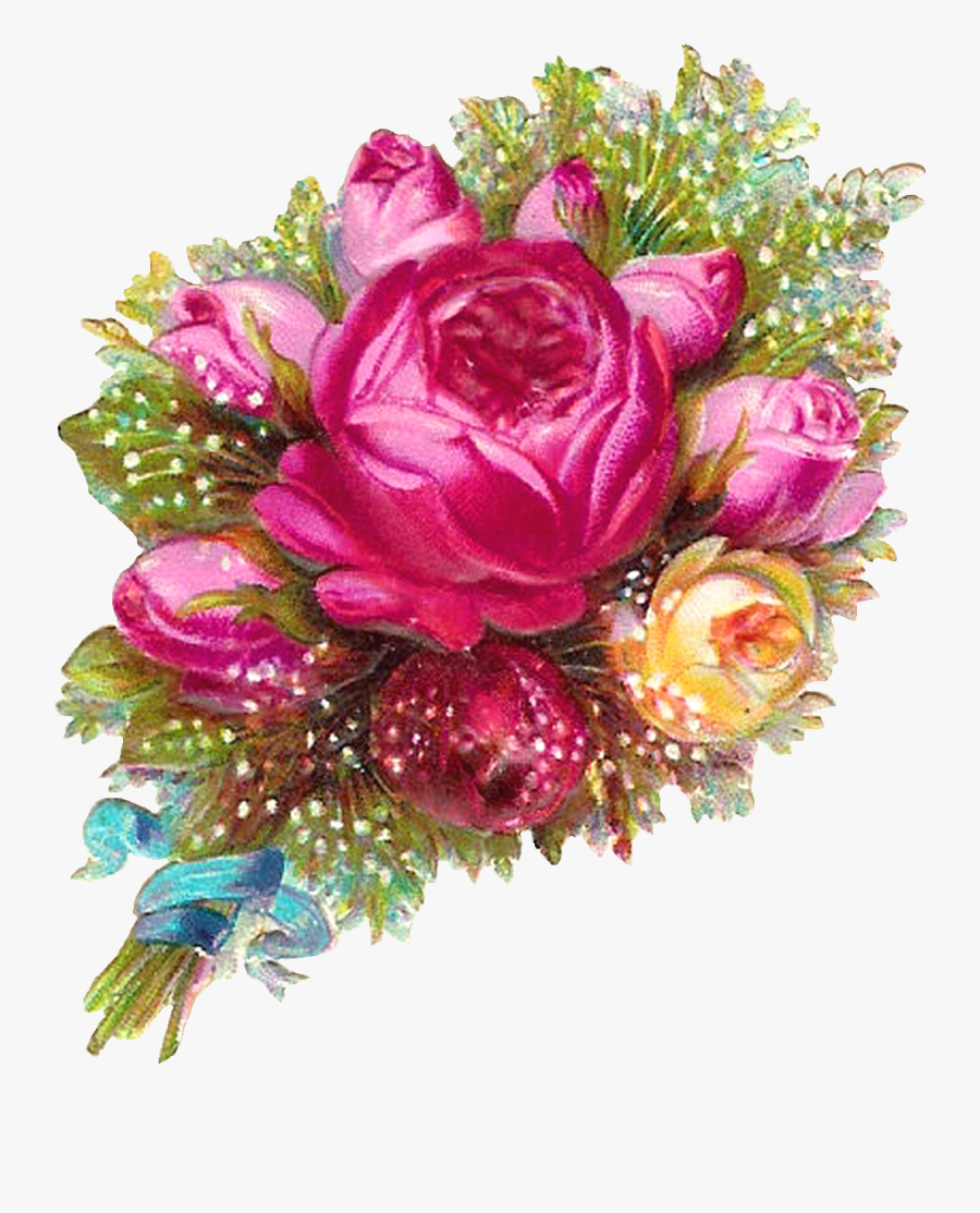 Flower Bouquet Rose Clip Art - Flower Bouquet Transparent Background, Transparent Clipart