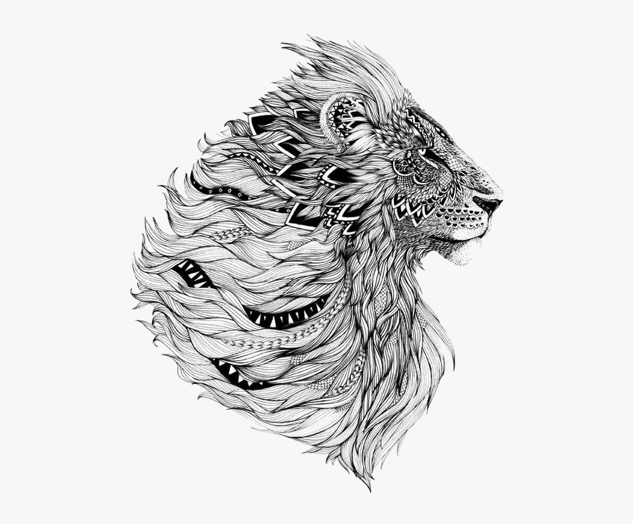Tattoo Lion Flash Sleeve Free Download Image Clipart - Abstract Lion Art Black And White, Transparent Clipart
