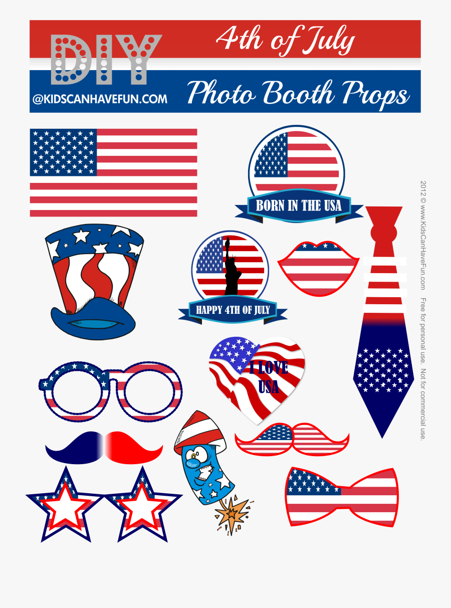 Http - //www - Kidscanhavefun - Com/july4th-activities - 4th Of July Diy Photo Props, Transparent Clipart