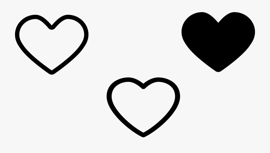 Png File Svg - Black Hollow Heart, Transparent Clipart