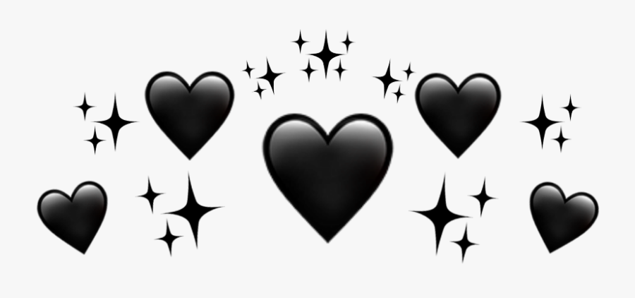 #heart #hearts #heartcrown #crown #black #blackheart - Black Heart Crown Png, Transparent Clipart