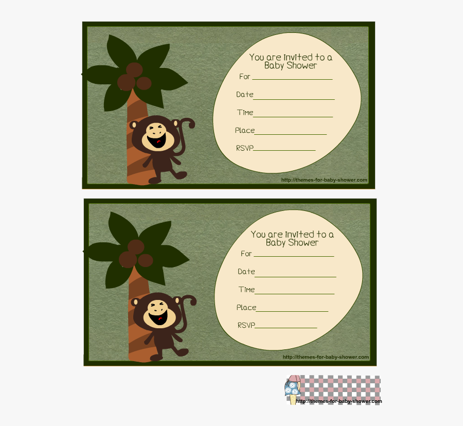 Free Printable Monkey Baby Shower Invitations Including - Free Printable Monkey Invitations, Transparent Clipart