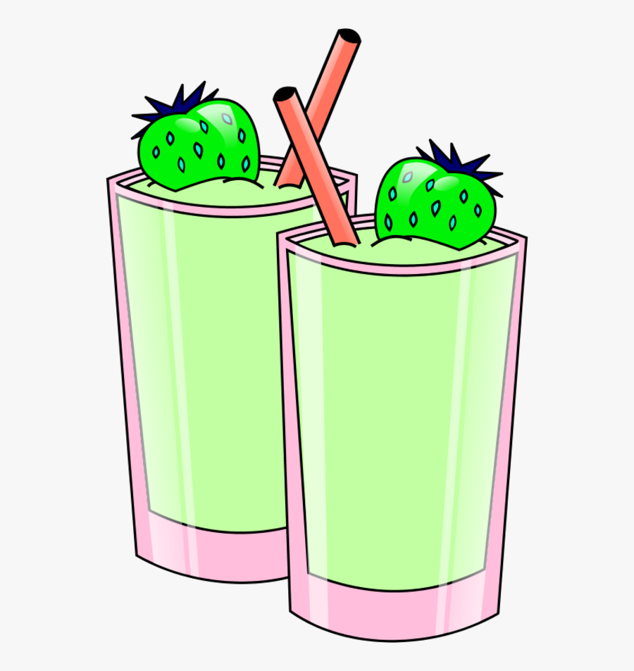 Strawberry Smoothie Vector Clip Art Library Png - Green Smoothie Clip Art, Transparent Clipart