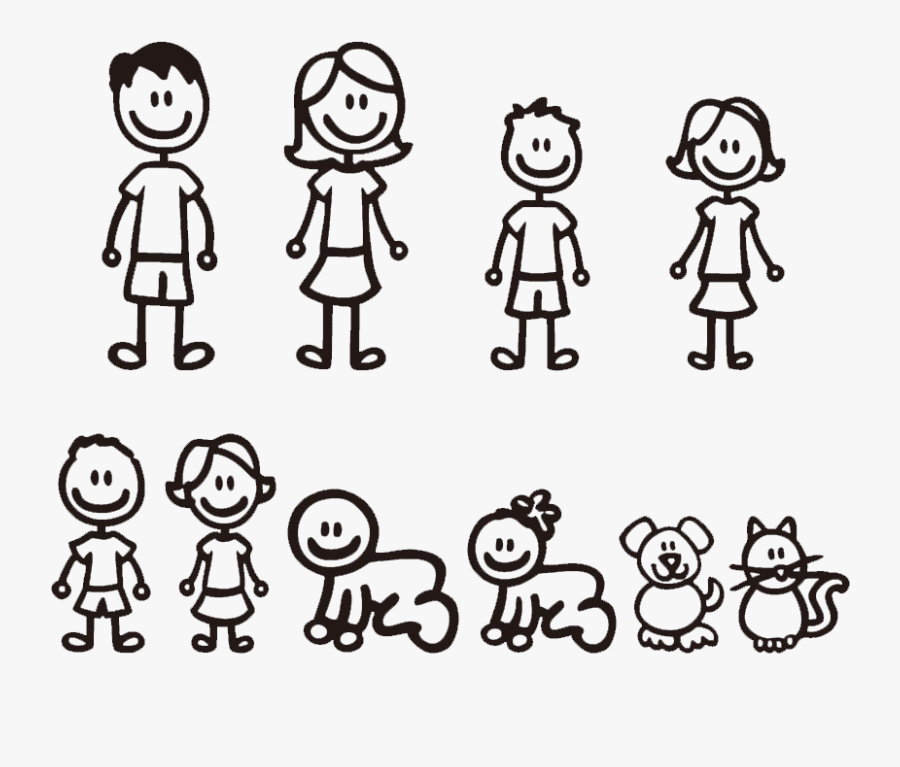 Family Car Stickers, Transparent Clipart
