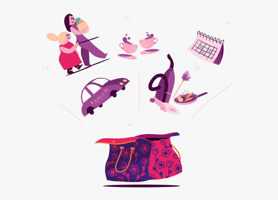 Mary Poppins Bag Icons - Illustration , Free Transparent Clipart