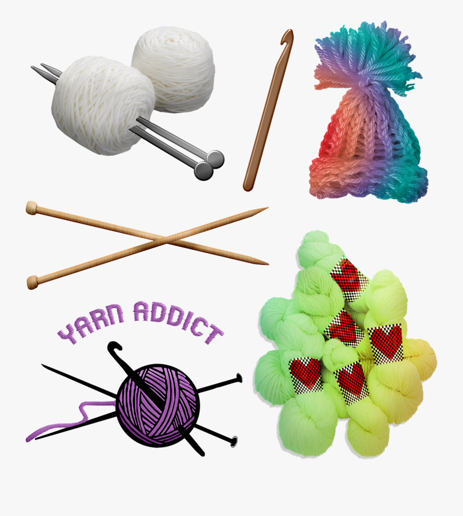 Crochet, Knit, Wool, Knitting, Hobby, Color, Fluffy - Free Women Knitting Clip Art, Transparent Clipart