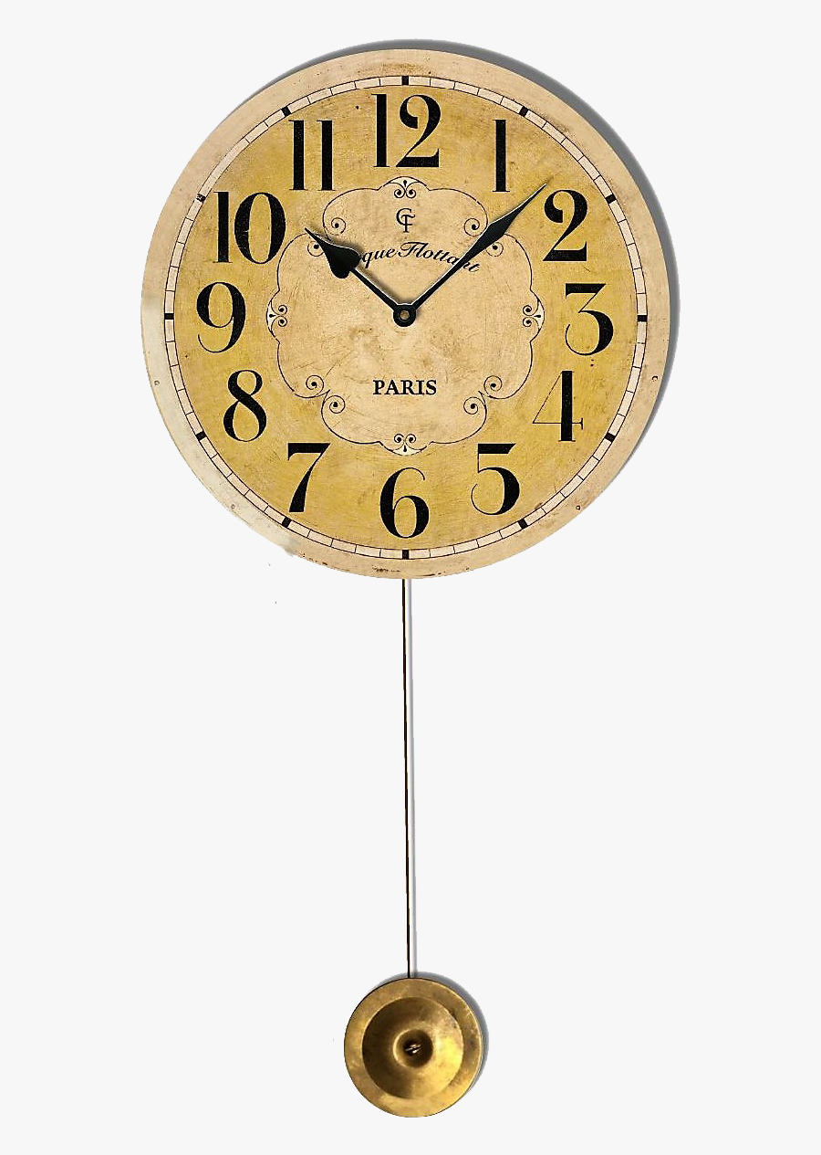 Flottant Paris Yellow Pendulum Silent Wall Clock French - Wall Clocks With Pendulum, Transparent Clipart