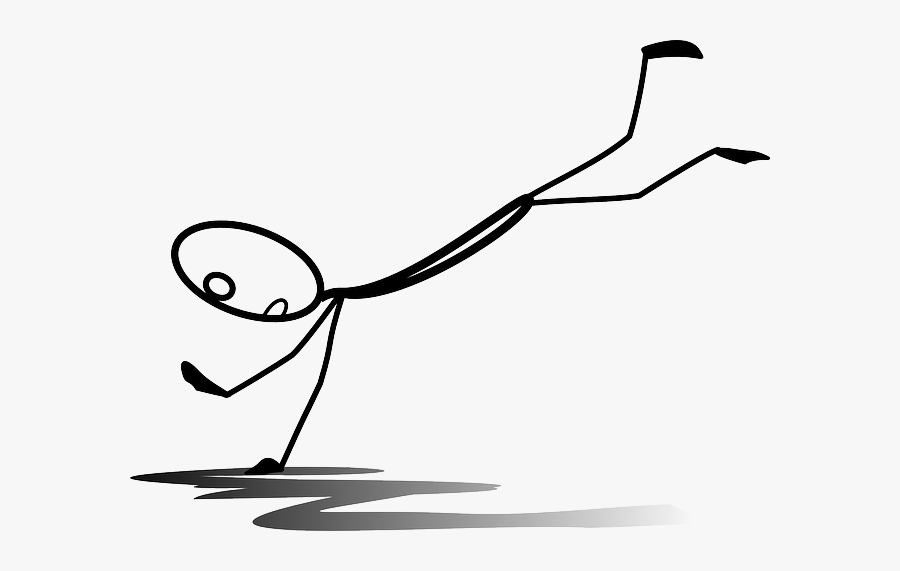 #laddertip When People Have To Use A #ladder In Several - Falling Stick Figure, Transparent Clipart