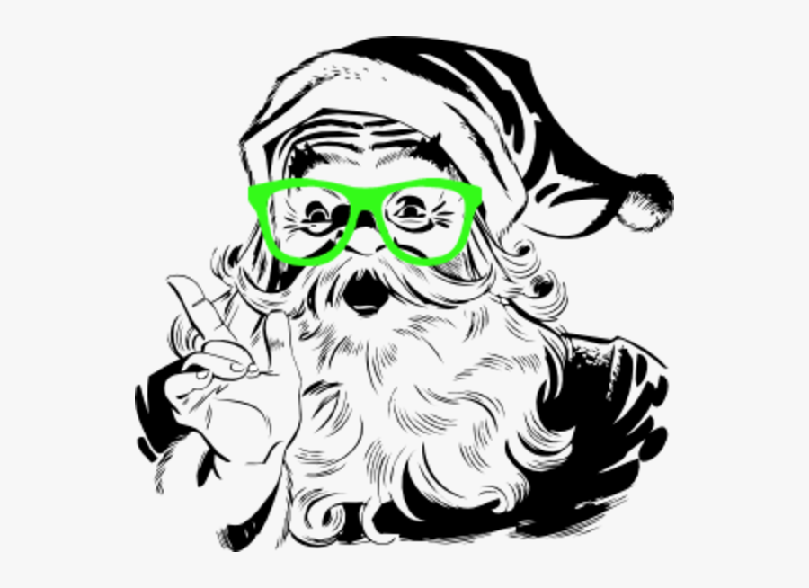 Vector Library Beard Clipart Xmas - Santa Claus Black And White, Transparent Clipart