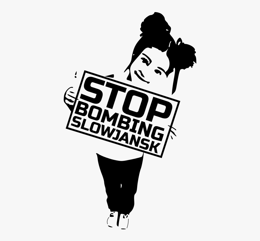 Stop Bombimg Slowjansk, Stop The War In Ukraine - Illustration, Transparent Clipart