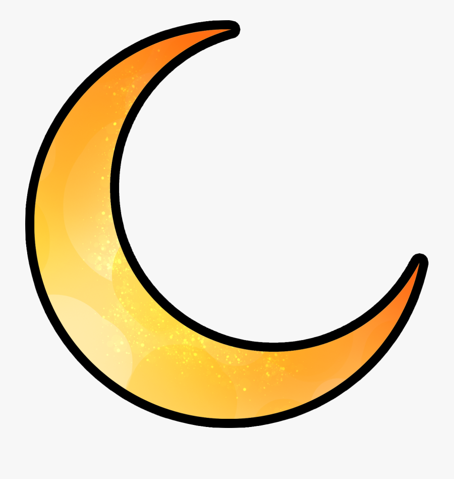 Moon Night Sky Clipart , Png Download - Gold Crescent Moon Png, Transparent Clipart