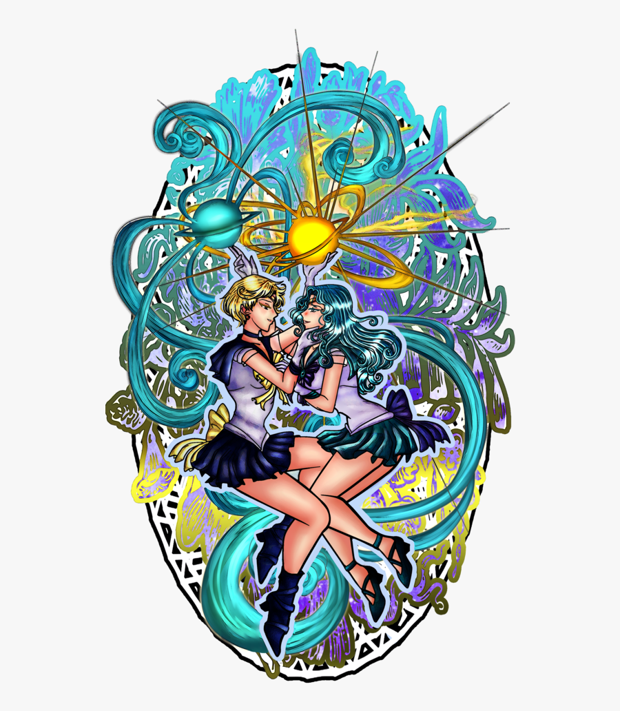 More Like Cute Ferret By Yokotw - Sailor Neptune Sailor Uranus Symbols, Transparent Clipart
