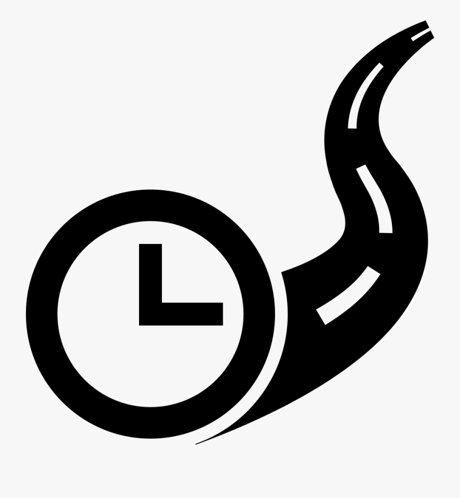 Clock On Road Travel Time Symbol Comments - Travel Time Symbol, Transparent Clipart
